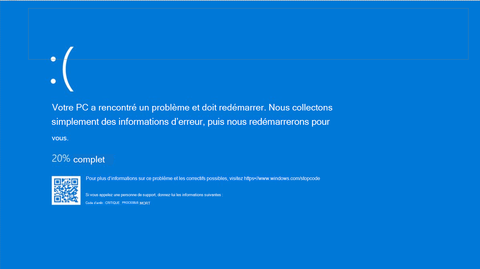Erreur écran bleu