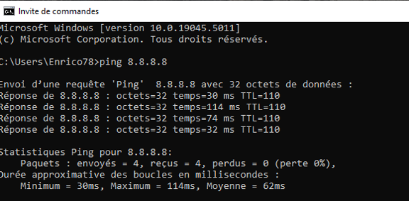 Schéma du fonctionnement de Ping